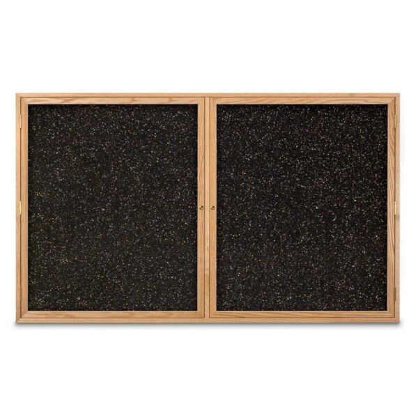 United Visual Products Sliding Door Indoor Enclosed Corkboard, 7 UV9027ACS-BRONZE-BUFF - main
